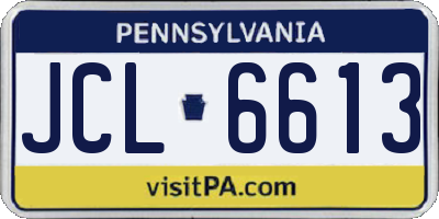 PA license plate JCL6613