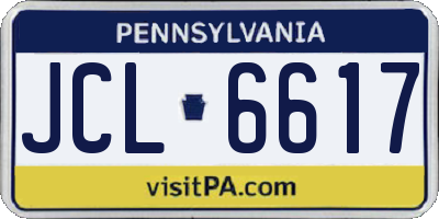 PA license plate JCL6617