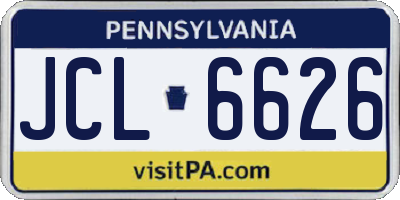 PA license plate JCL6626
