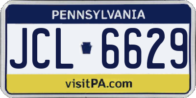 PA license plate JCL6629