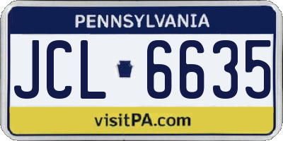 PA license plate JCL6635