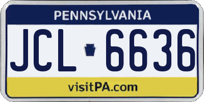 PA license plate JCL6636