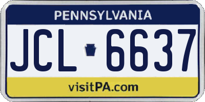 PA license plate JCL6637