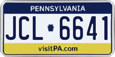 PA license plate JCL6641