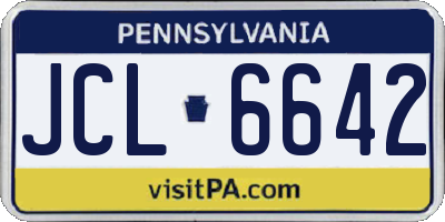 PA license plate JCL6642