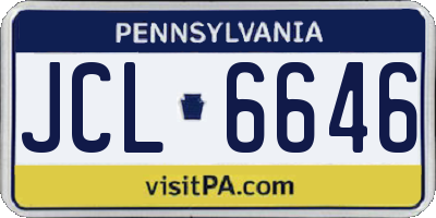 PA license plate JCL6646