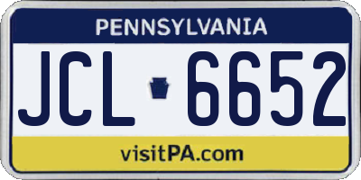 PA license plate JCL6652