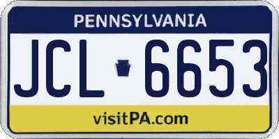 PA license plate JCL6653