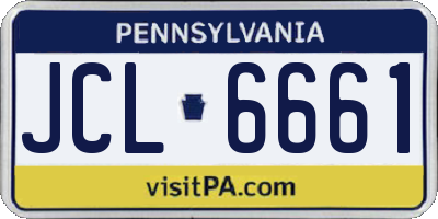 PA license plate JCL6661