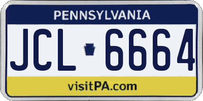PA license plate JCL6664