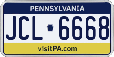 PA license plate JCL6668