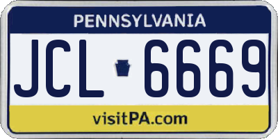 PA license plate JCL6669