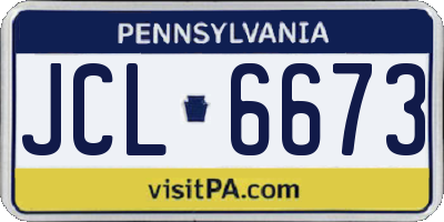 PA license plate JCL6673