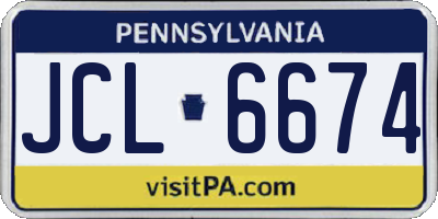 PA license plate JCL6674
