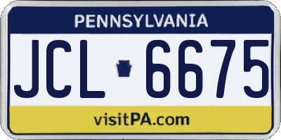 PA license plate JCL6675