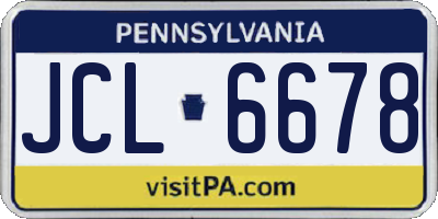 PA license plate JCL6678