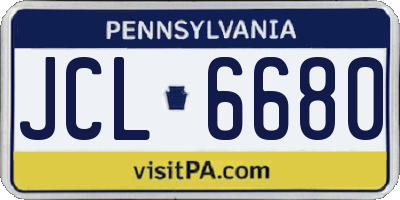 PA license plate JCL6680