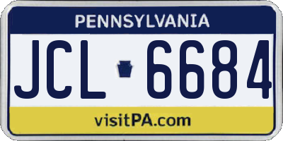 PA license plate JCL6684