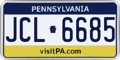 PA license plate JCL6685