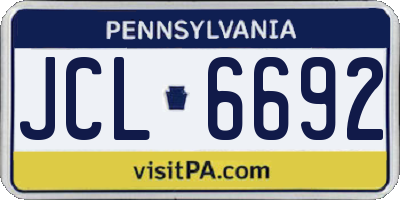 PA license plate JCL6692