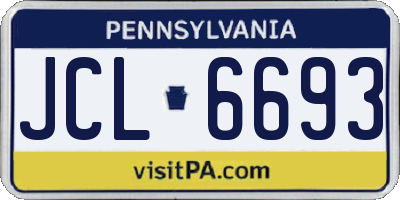 PA license plate JCL6693