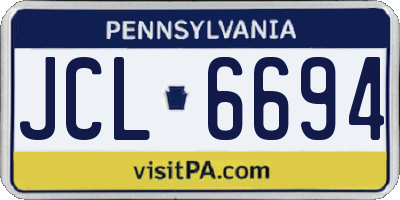 PA license plate JCL6694