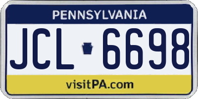 PA license plate JCL6698