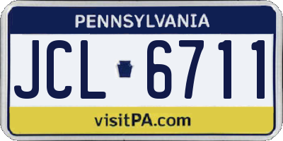 PA license plate JCL6711