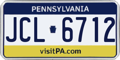 PA license plate JCL6712