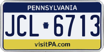 PA license plate JCL6713