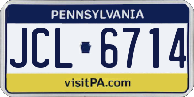 PA license plate JCL6714