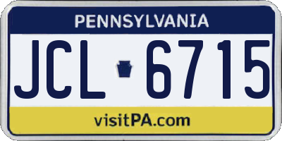 PA license plate JCL6715