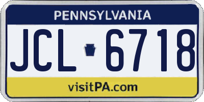 PA license plate JCL6718