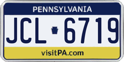 PA license plate JCL6719