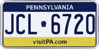 PA license plate JCL6720