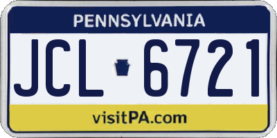 PA license plate JCL6721