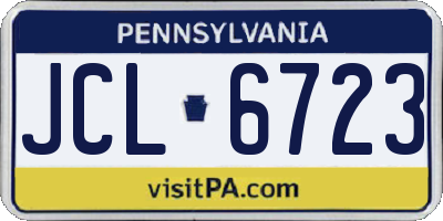PA license plate JCL6723