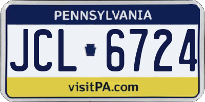 PA license plate JCL6724