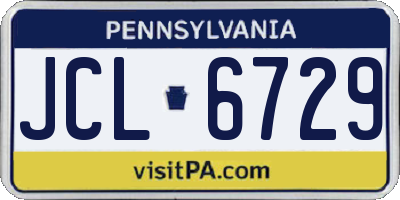 PA license plate JCL6729
