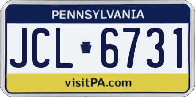 PA license plate JCL6731