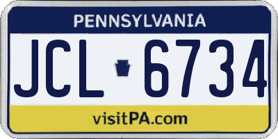 PA license plate JCL6734