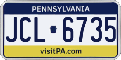 PA license plate JCL6735