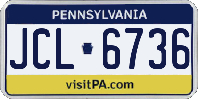 PA license plate JCL6736