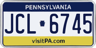 PA license plate JCL6745