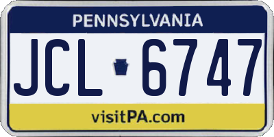 PA license plate JCL6747