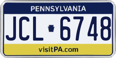 PA license plate JCL6748