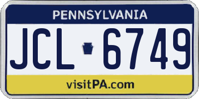 PA license plate JCL6749
