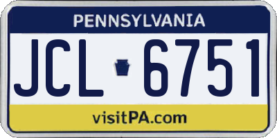 PA license plate JCL6751