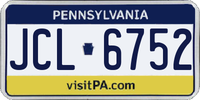 PA license plate JCL6752