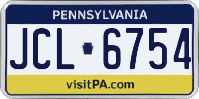 PA license plate JCL6754